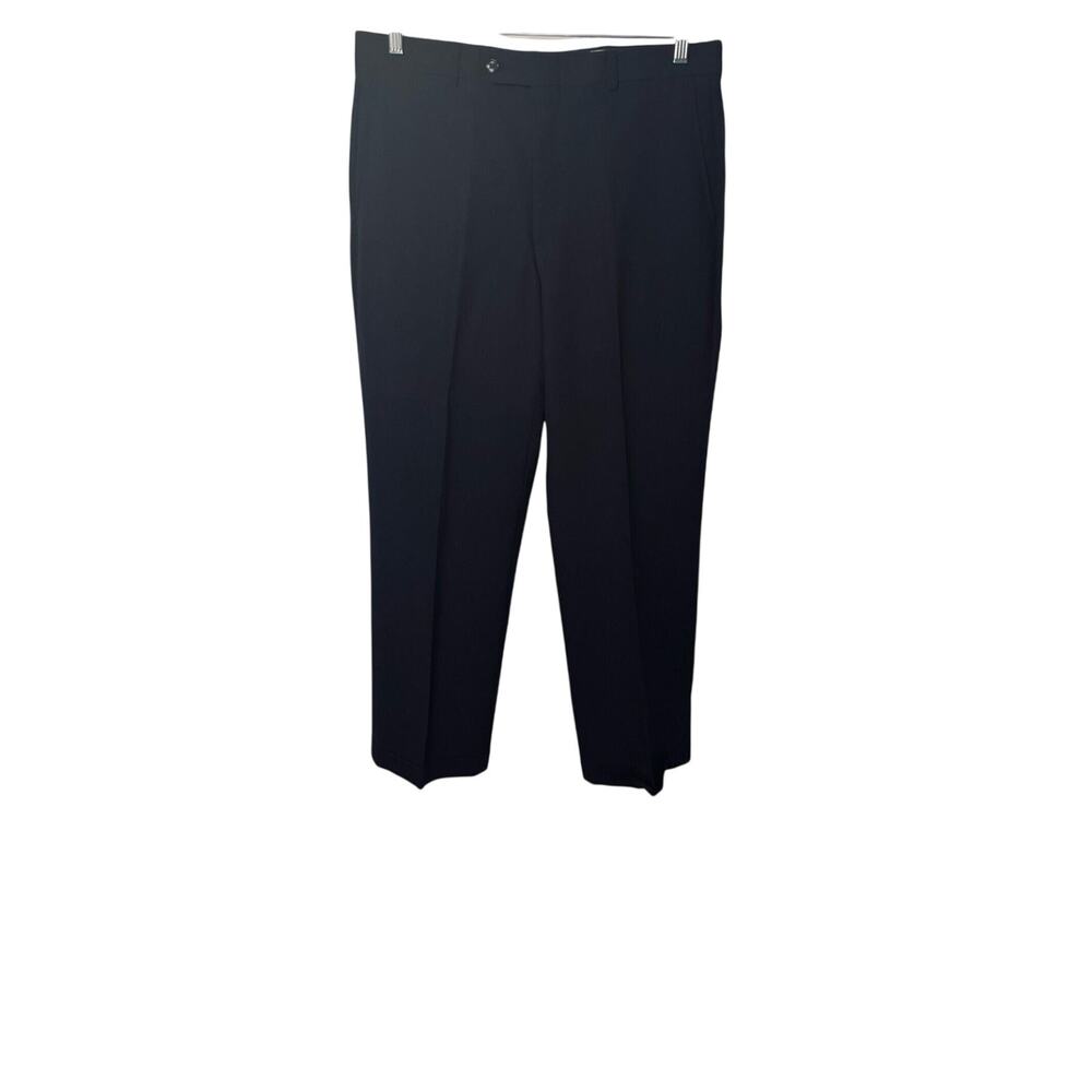 Cricketeer Pants Mens Size 34x29 Black Dress Pants Cuffed Hem Straight Leg Work